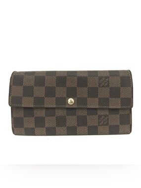 AUTH Louis Vuitton Portefeuille SARAH Long Wallet in Damier Ebene AUTHENTIC